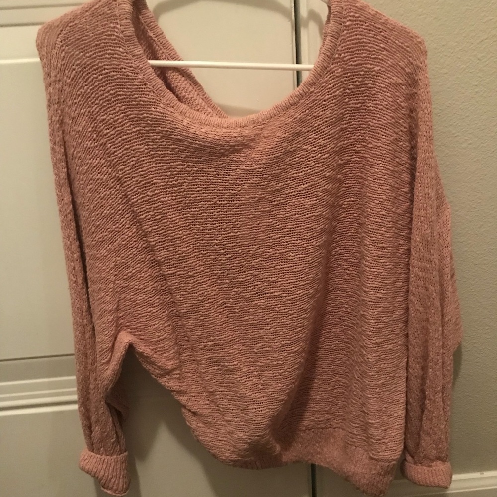 PacSun cropped sweater me to we pink